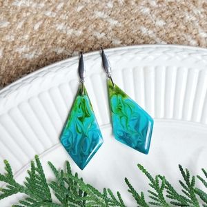 Handmade epoxy resin earrings